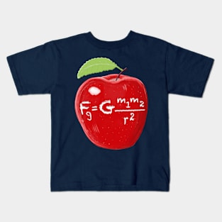 Science Teacher's Isaac Newton Law Of Gravity Apple Kids T-Shirt